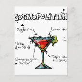Cosmopolitan Cocktail Recipe Briefkaart (Voorkant)