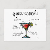 Cosmopolitan Cocktail Recipe Briefkaart (Voorkant)