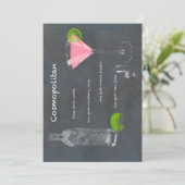 Cosmopolitan Cocktail Recipe Kaart (Staand voorkant)