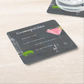 Cosmopolitan Cocktail Recipe Kartonnen Onderzetters (Schuin)