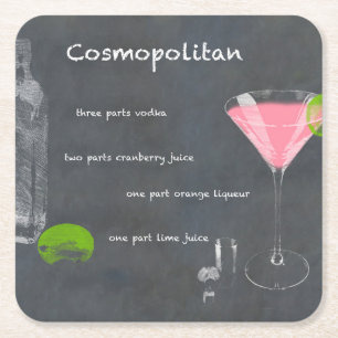 Cosmopolitan Cocktail Recipe Kartonnen Onderzetters