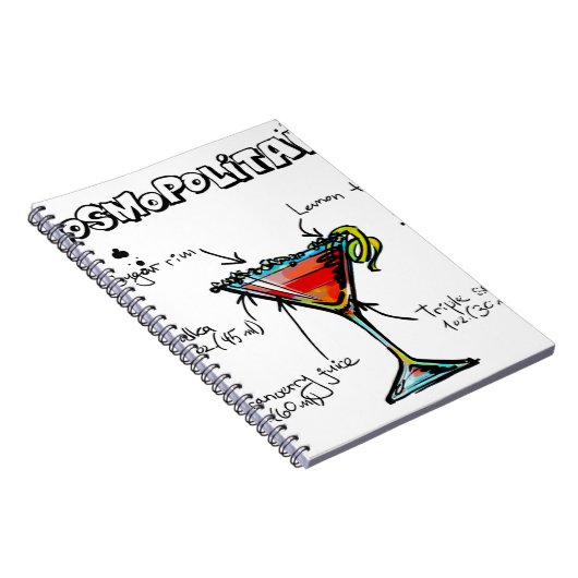 Cosmopolitan Cocktail Recipe Notitieboek (Rechterzijde)