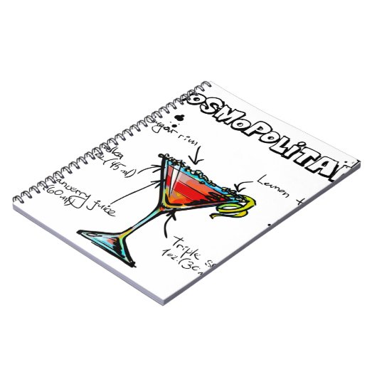 Cosmopolitan Cocktail Recipe Notitieboek (Linkerzijde)