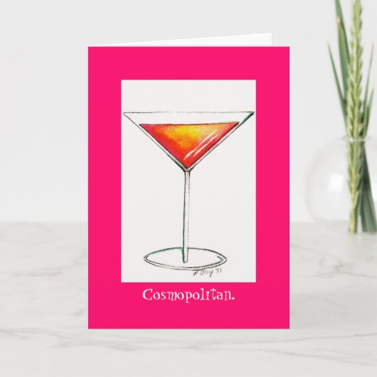 Cosmopolitan Cosmo Cocktail Cocktails NYC Notecard Kaart (Voorkant)