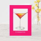 Cosmopolitan Cosmo Cocktail Cocktails NYC Notecard Kaart (Gele Bloem)