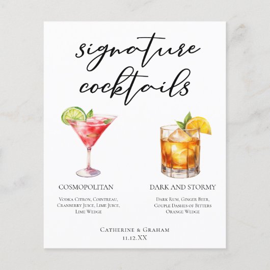 Cosmopolitan Dark Stormy Signature Cocktails Menu (Voorkant)