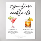 Cosmopolitan Dark Stormy Signature Cocktails Menu Poster (Voorkant)