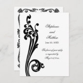 Cosmopolitan Flourish and Swirls RSVP Kaart (Voorkant / Achterkant)