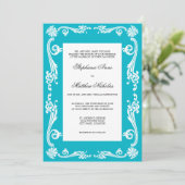 Cosmopolitan Flourish Swirls Wedding Kaart (Staand voorkant)