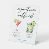 Cosmopolitan Gin & Tonic Signature Cocktails Menu Reclamebord Met Voetstuk (Voorkant)