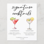 Cosmopolitan Lemon Drop Signature Cocktails Menu (Voorkant)