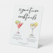 Cosmopolitan Lemon Drop Signature Cocktails Menu Reclamebord Met Voetstuk (Voorkant)