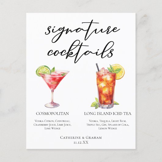 Cosmopolitan Long Island Signature Cocktails Menu (Voorkant)