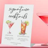 Cosmopolitan Long Island Signature Cocktails Menu Reclamebord Met Voetstuk