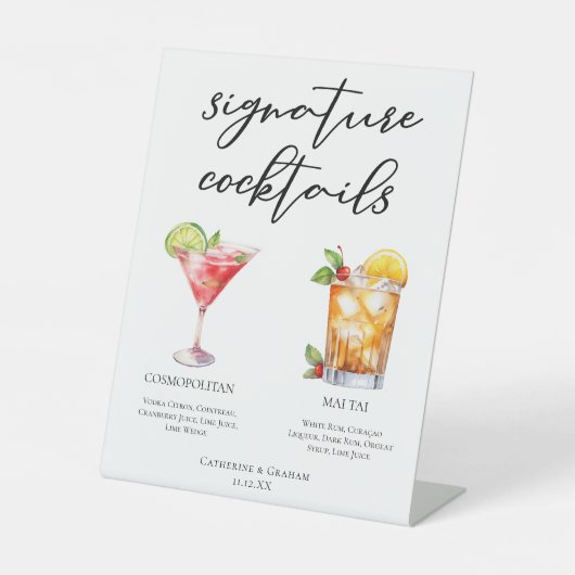 Cosmopolitan Mai Tai Signature Cocktails Menu Reclamebord Met Voetstuk (Voorkant)