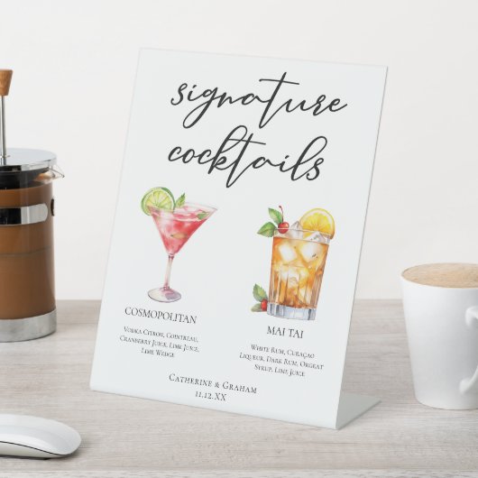 Cosmopolitan Mai Tai Signature Cocktails Menu Reclamebord Met Voetstuk (Insitu)