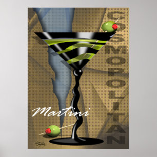Cosmopolitan Martini   art deco Poster