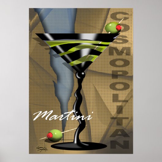 Cosmopolitan Martini | art deco Poster (Voorkant)