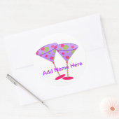 Cosmopolitan Martini feesttijd! Ronde Sticker (Envelop)