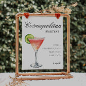 Cosmopolitan Martini Teken Handtekening Drink Poster