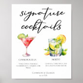 Cosmopolitan Mojito Signature Cocktails Menu Poster (Voorkant)