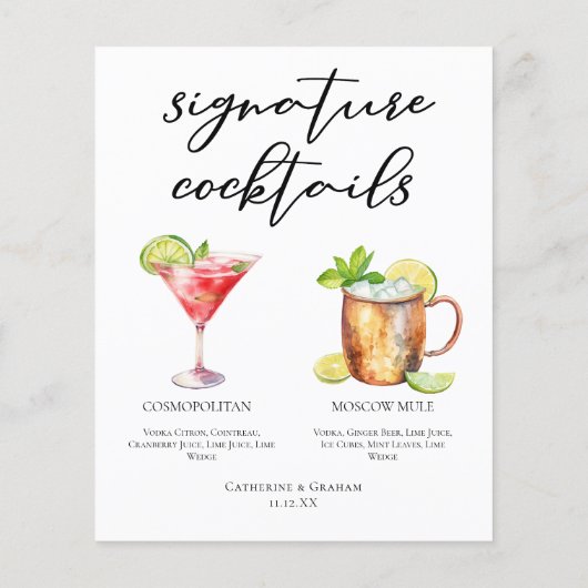 Cosmopolitan Moscow Mule Signature Cocktails Menu (Achterkant)
