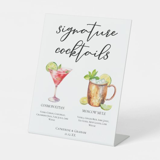 Cosmopolitan Moscow Mule Signature Cocktails Menu Reclamebord Met Voetstuk (Voorkant)