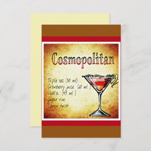 COSMOPOLITAN RECIPE ALCOHOLIC (Voorkant / Achterkant)