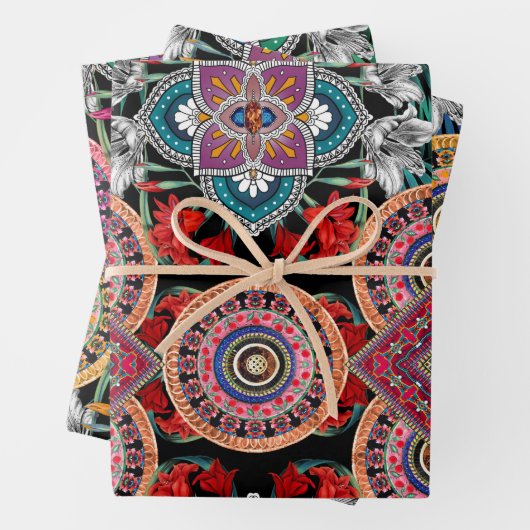 Cosmopolitan  Retro Patroon Inpakpapier Vel (In situ)