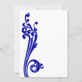 Cosmopolitan Royal Blue Flourish Swirls Wedding Kaart (Achterkant)