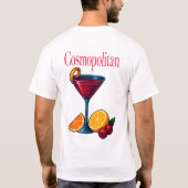 Cosmopolitan T-Shirt – Chic Pink Martini Cocktail (Achterkant)