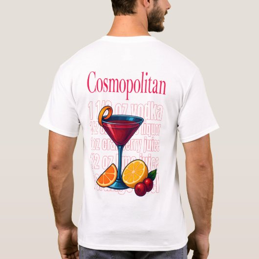 Cosmopolitan T-Shirt – Chic Pink Martini Cocktail (Achterkant)