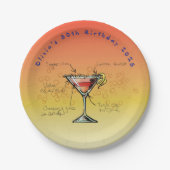 Cosmopolitan Verjaardagsfeest Papieren Borden Bordje (Voorkant)