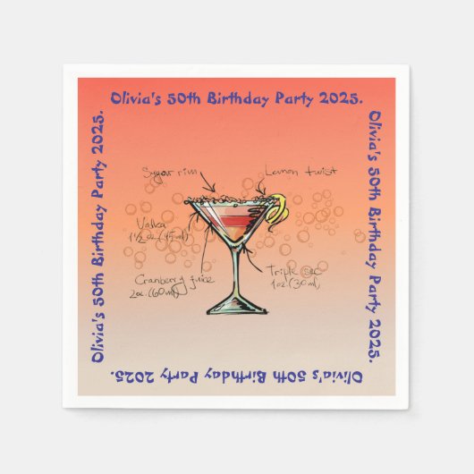 Cosmopolitan Verjaardagsfeest Servet (Voorkant)