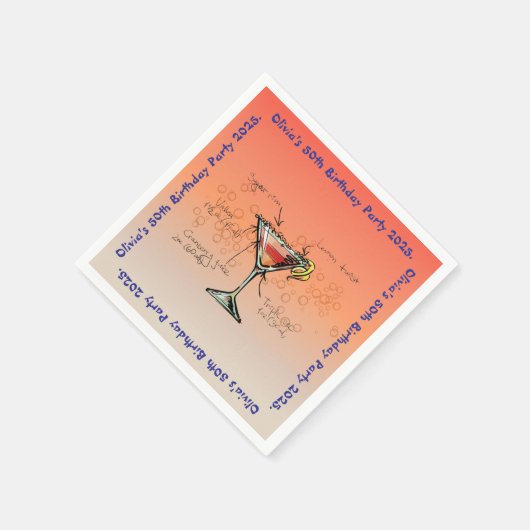 Cosmopolitan Verjaardagsfeest Servet (Hoek)