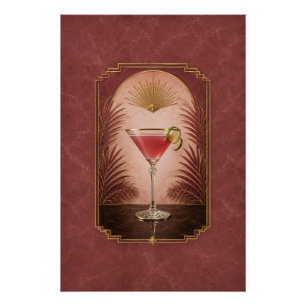 Cosmopolitische Art Deco Poster   Bar Kunst