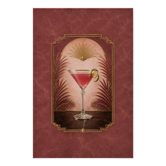 Cosmopolitische Art Deco Poster | Bar Kunst (Voorkant)