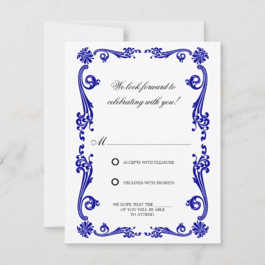 Cosmopolitische bloei en kronkels RSVP Kaart (Achterkant)