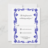 Cosmopolitische bloei en krullen RSVP Kaart (Achterkant)