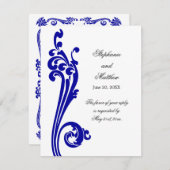 Cosmopolitische bloei en krullen RSVP Kaart (Voorkant / Achterkant)