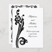 Cosmopolitische bloei en krullen RSVP Kaart (Voorkant / Achterkant)