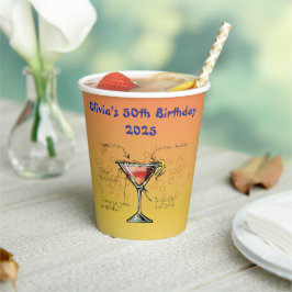 Cosmopolitische verjaardag papieren bekers