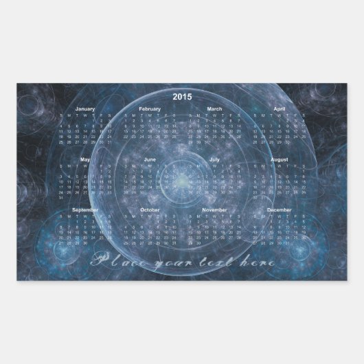 Cosmos Background 001 - Agenda 2015 Rechthoekige Sticker (Voorkant)