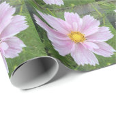 Cosmos - Bleek roze en groene ECHO PRINT - Cadeaupapier (Rol Hoek)