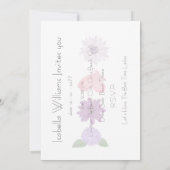 Cosmos Bloem Bruidsdouche, Roze & Paarse Set Kaart (Achterkant)