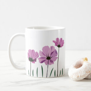 Cosmos Bloem Paarse Bloem Roze Bloem Koffiemok