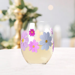 Cosmos Bloemen Drinkservies Set Wijnglas Zonder Voet