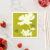 Cosmos Bloemen Silhouet Lime Groen Zomer Home Servet (Insitu)
