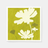 Cosmos Bloemen Silhouet Lime Groen Zomer Home Servet (Voorkant)