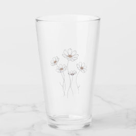 cosmos bloemontwerp - Minimalistische fijne lijn Glas